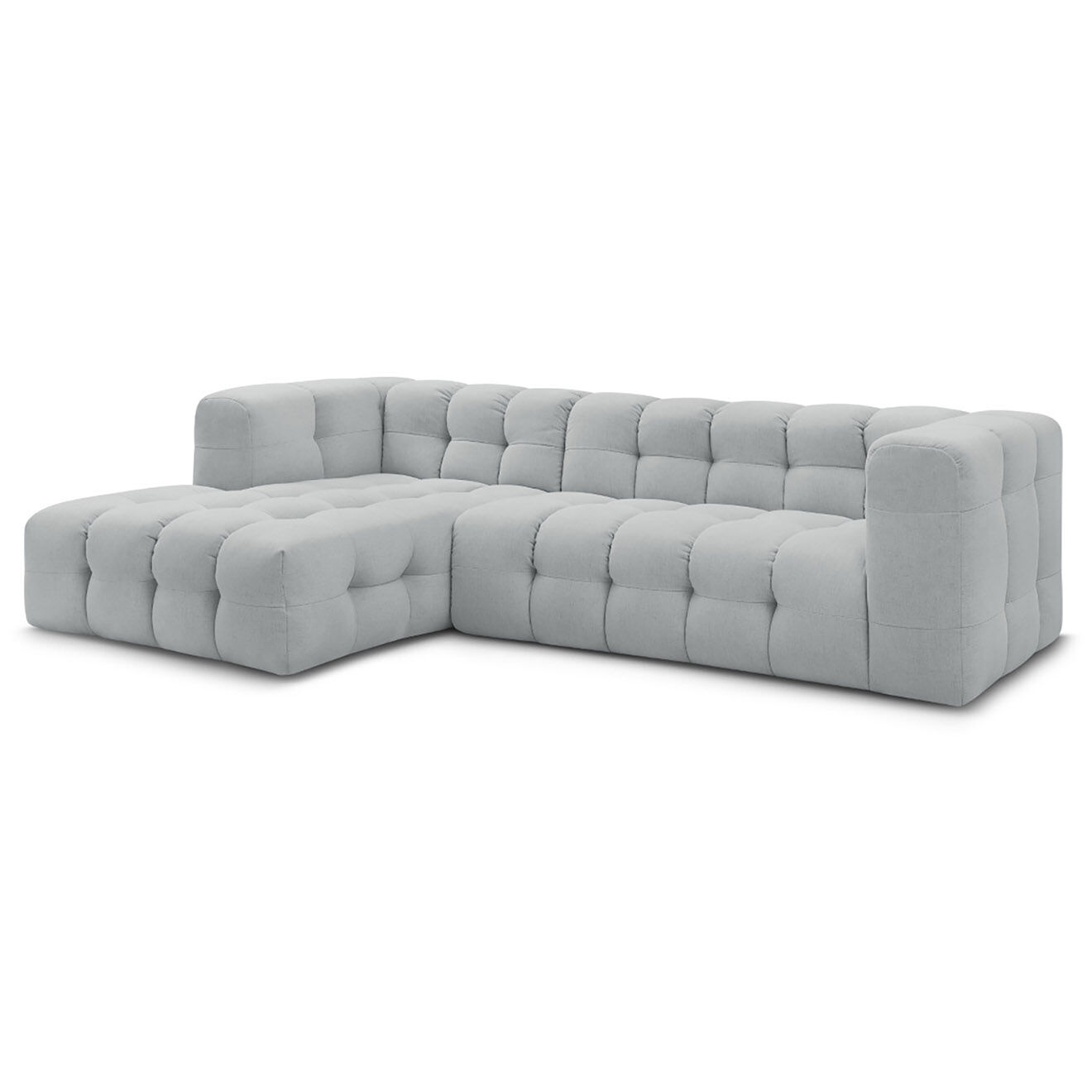 Bobochic Canapé d'angle gauche cloud gris clair - 288x184x75 cm