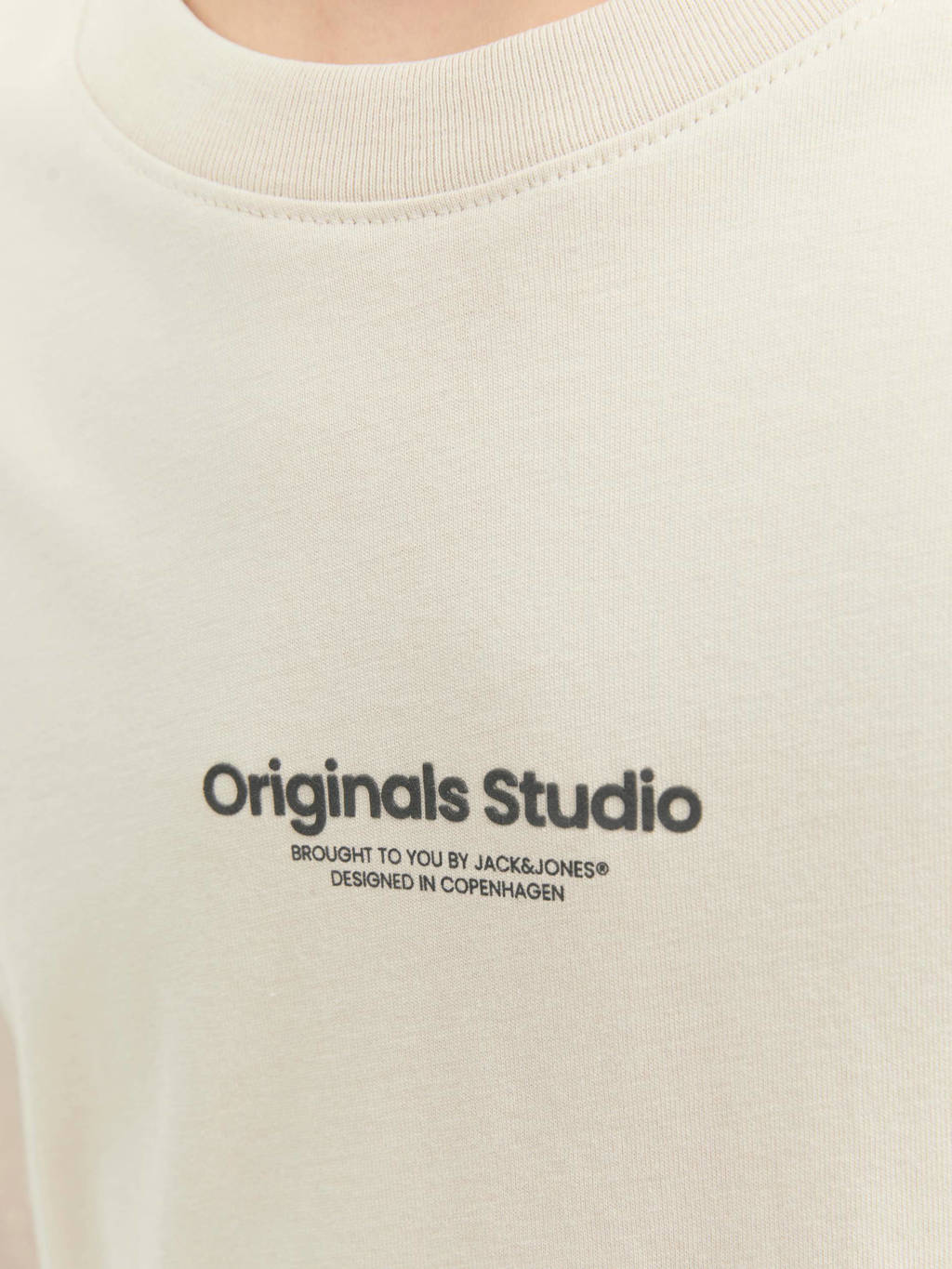 JACK & JONES T-shirt JORVESTERBRO met tekst beige