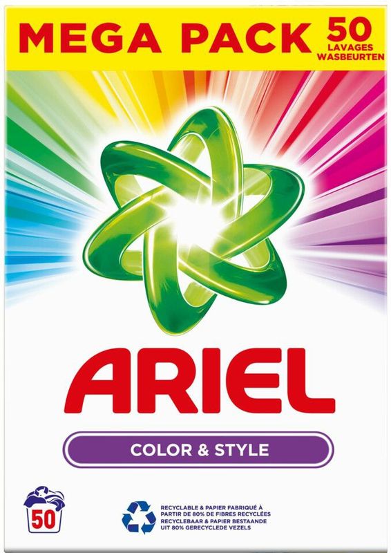 Ariel - Kleur Waspoeder - 3 kg - 50 Wasbeurten - Anti-residu Technologie