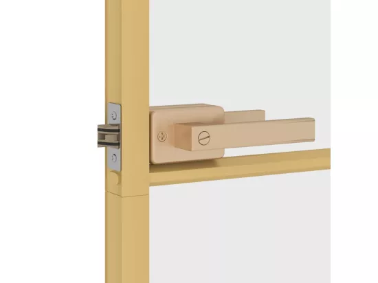 Porte intérieure mince doré 83x201,5 cm verre trempé aluminium