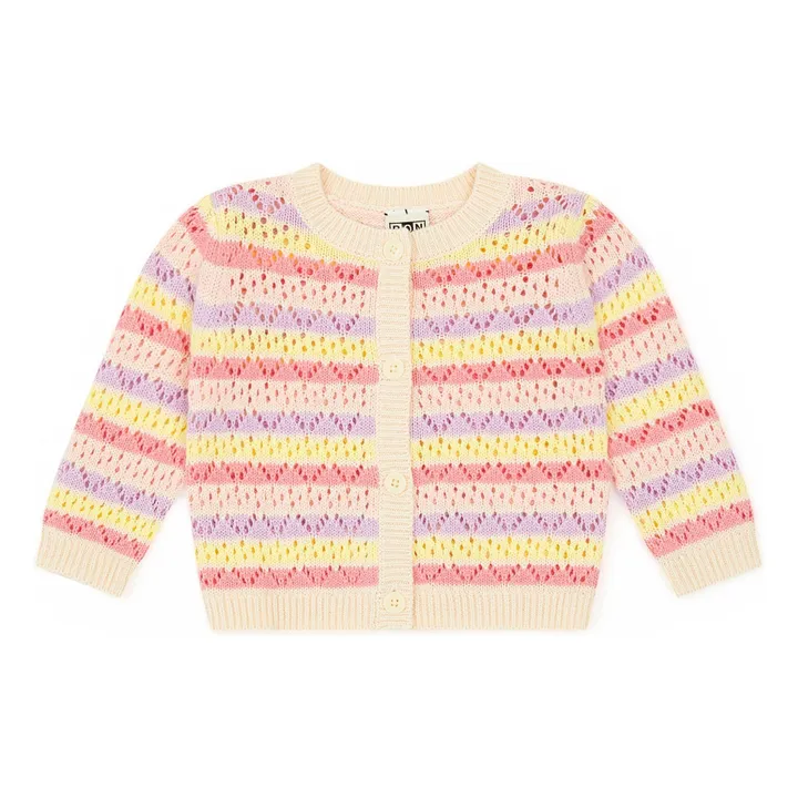 Bonton Cardigan Lilet en Maille Rayé | Rose pâle