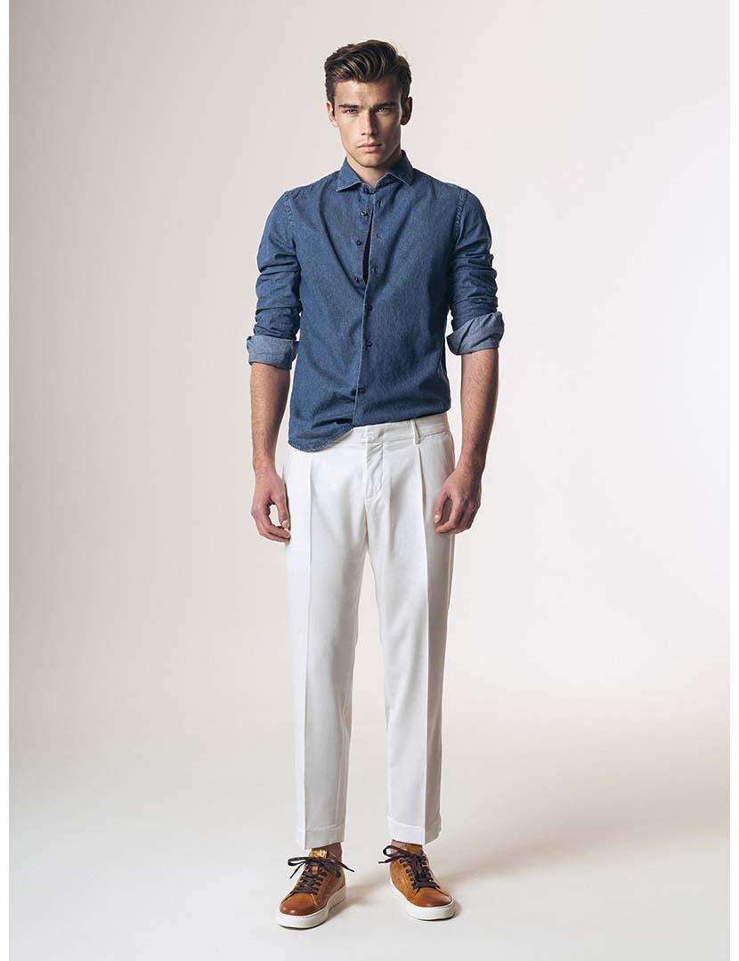 Men's Delhi White Trousers
