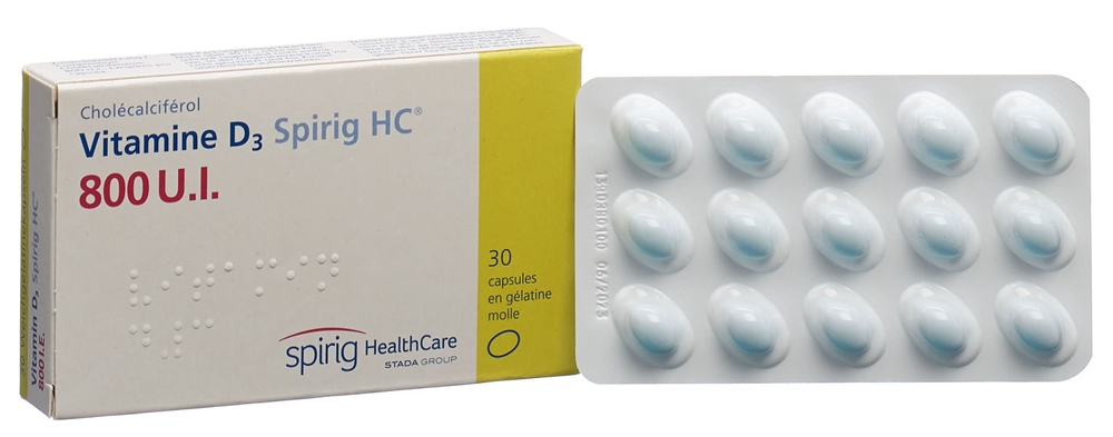 VITAMINE D3 Spirig HC 800 IE<br>30 Stück, Blister, Weichkapsel