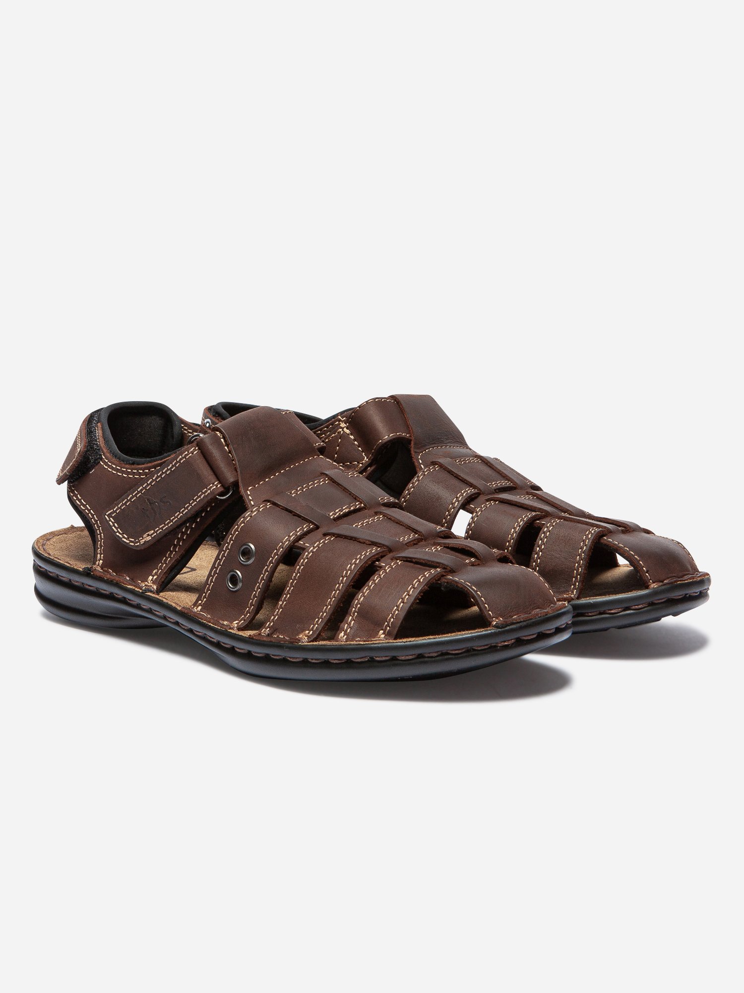 Sandales Homme Dessus Cuir Marron
