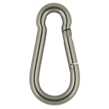 Karabijnhaak 5x50mm met open oog rvs 316