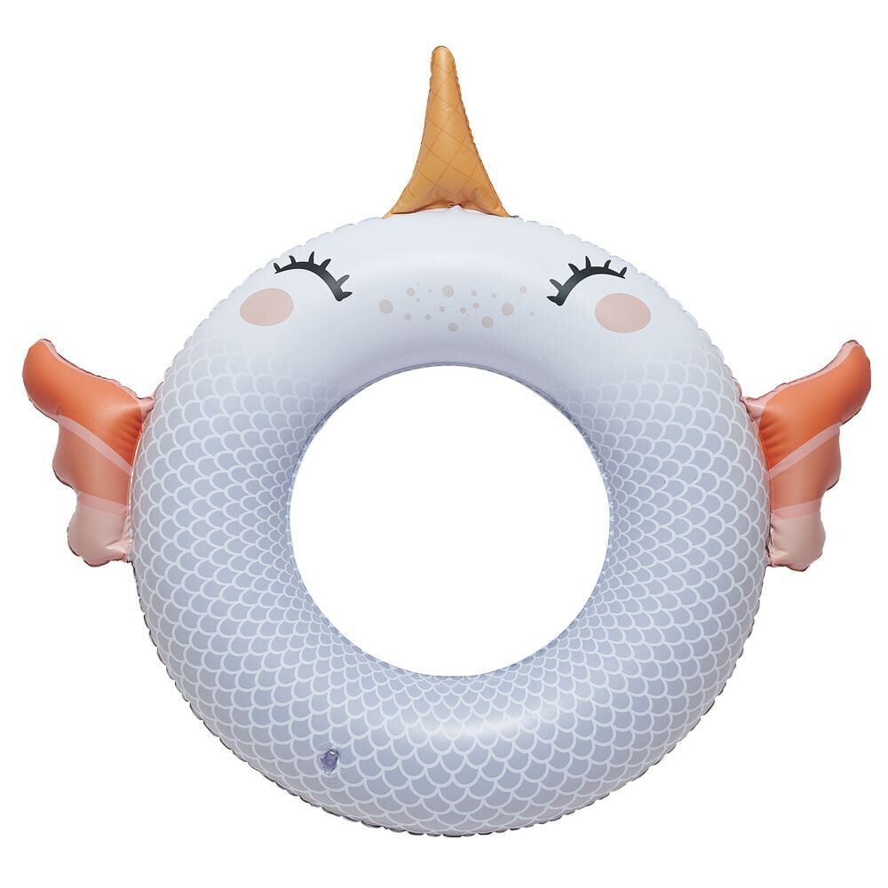 Bouée gonflable enfant licorne blanc et orange Ø60cm
