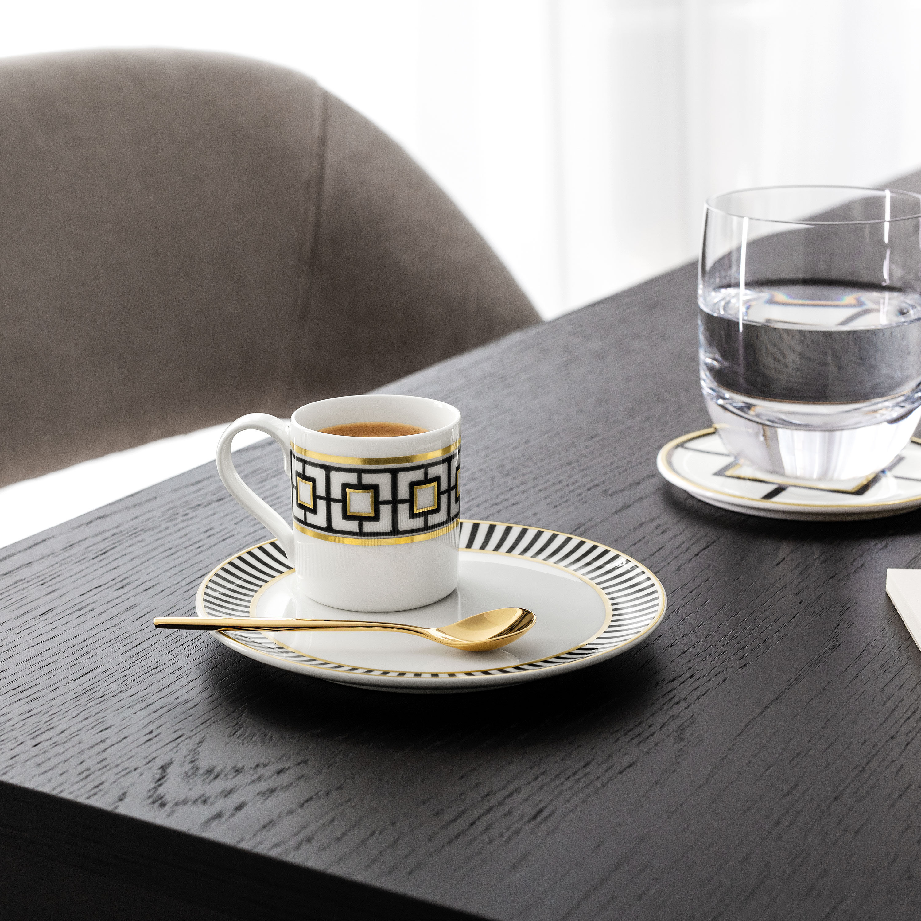 MetroChic Espresso cup saucer Multi-colored, 5.6'', Premium Bone Porcelain