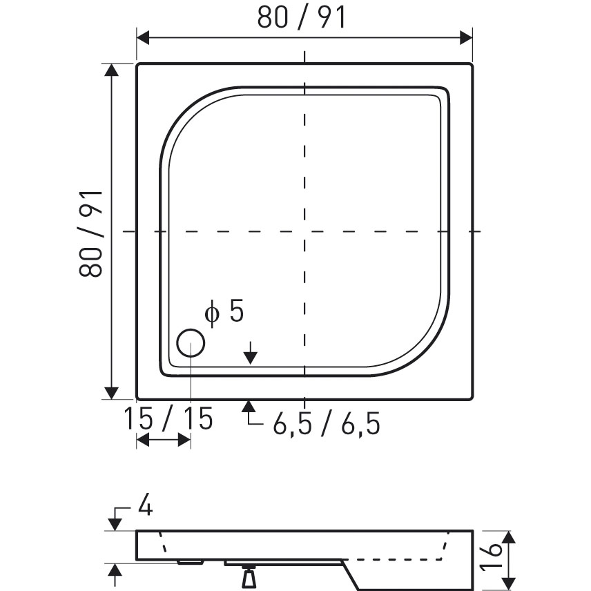 Kerra Hera douchecabine met douchebak 90x90cm zwart