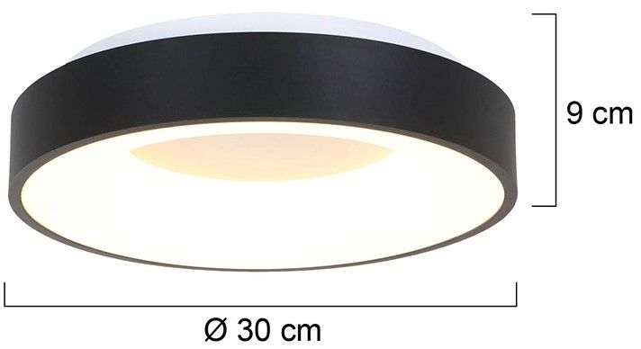 Plafondlamp 3086ZW Ringlede ⌀30  x H9 cm
