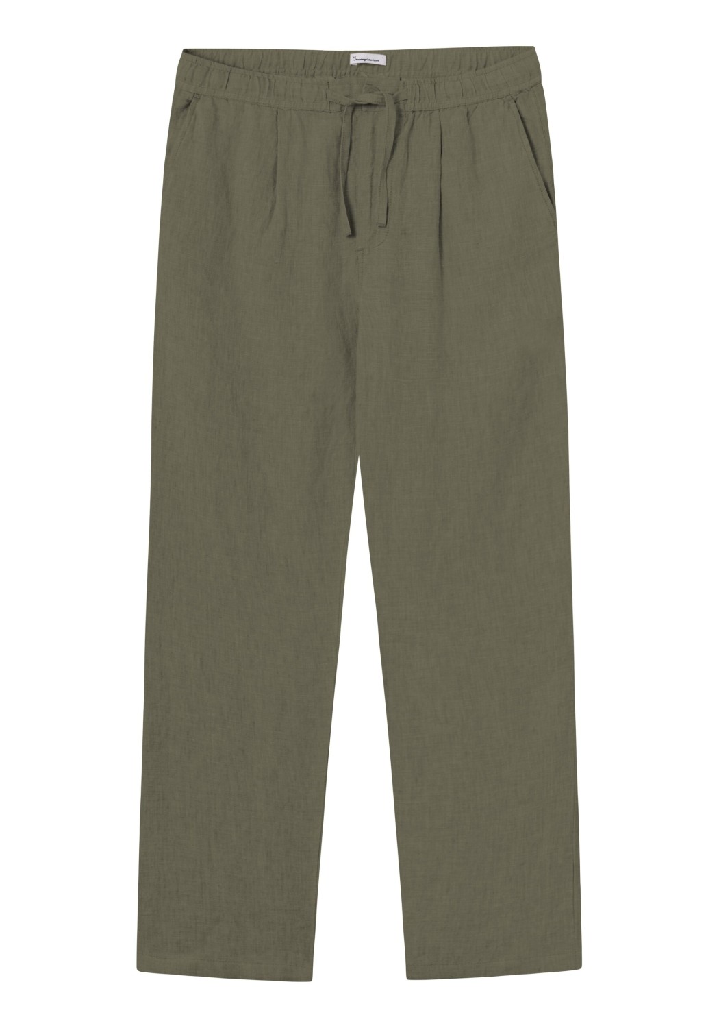 Knowledge Cotton Apparel Leinenhose Fig Loose Linen Pants Burned Olive