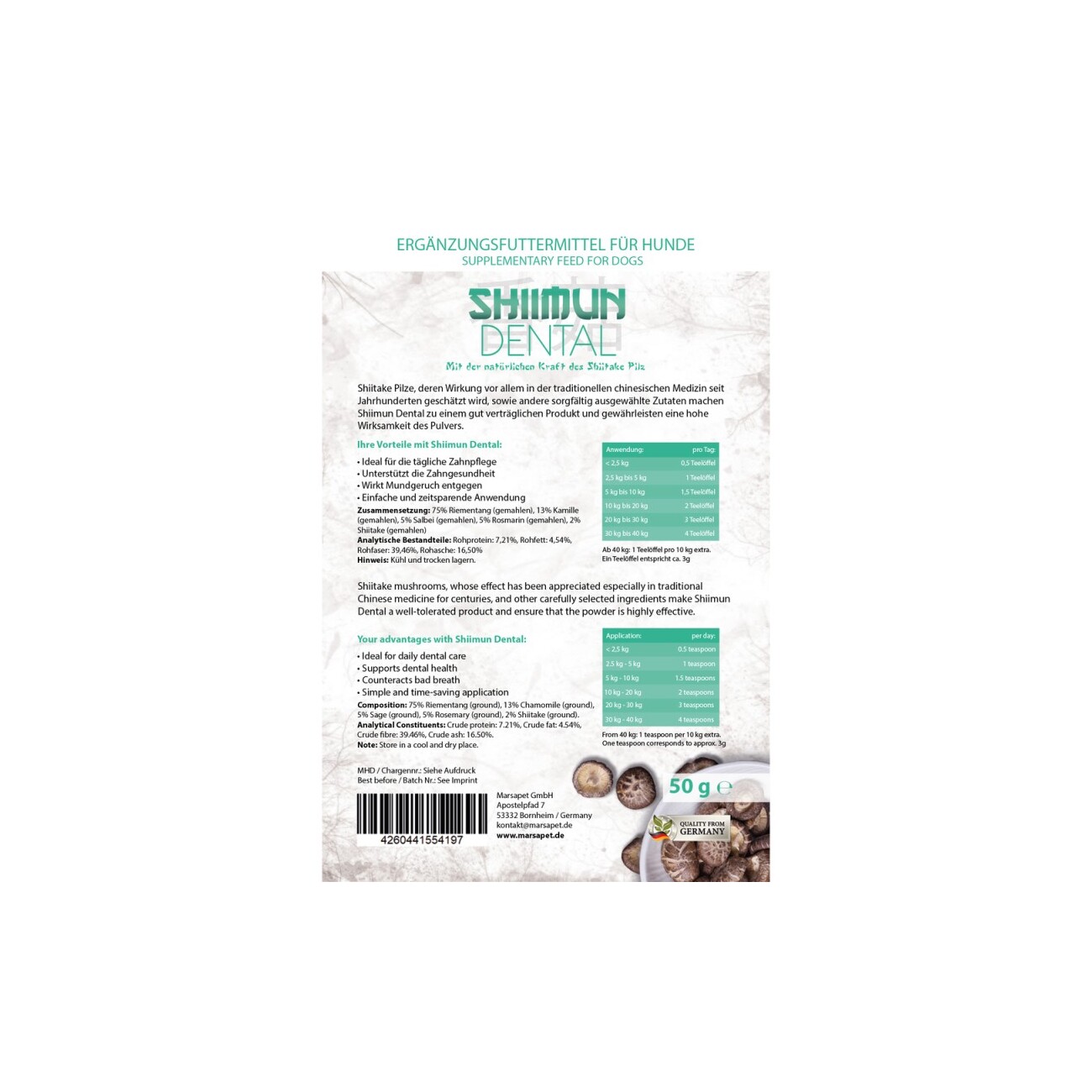 Marsapet Shiimun Dental Pulver - 50g