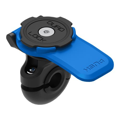 Mirror Mount V2 Universal Motorrad Rückspiegel Halterung mit Sicherungsverschluss (QLM-MIR-2) - Schwarz / Blau