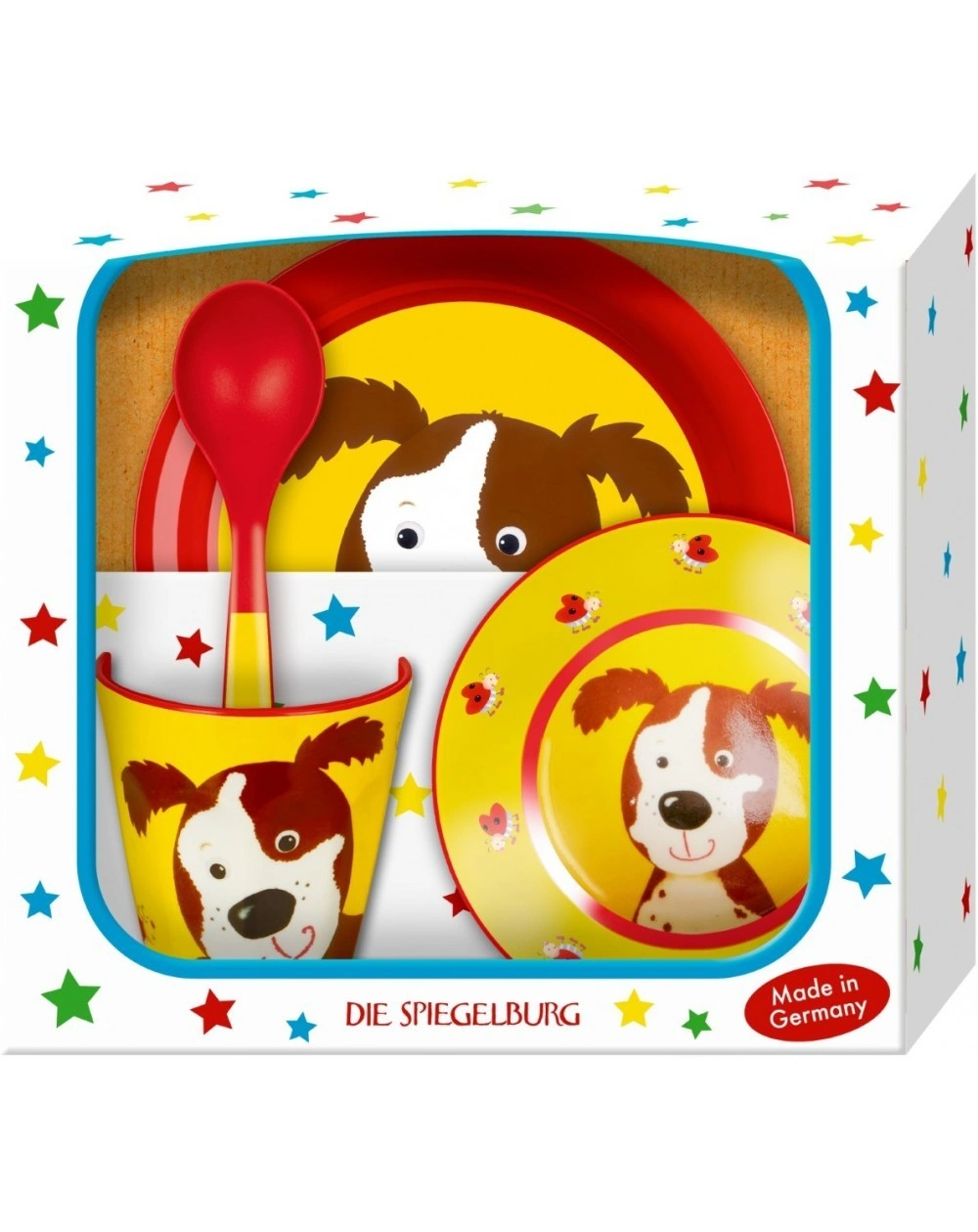 Geschirrset HUND - FRECHE RASSELBANDE 4-teilig in bunt