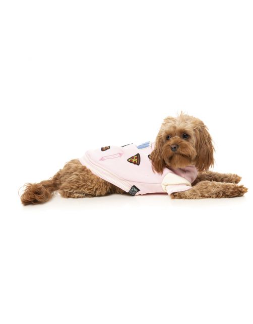 Fuzzyard The Letterman Jacket Roze - Hondenkleding