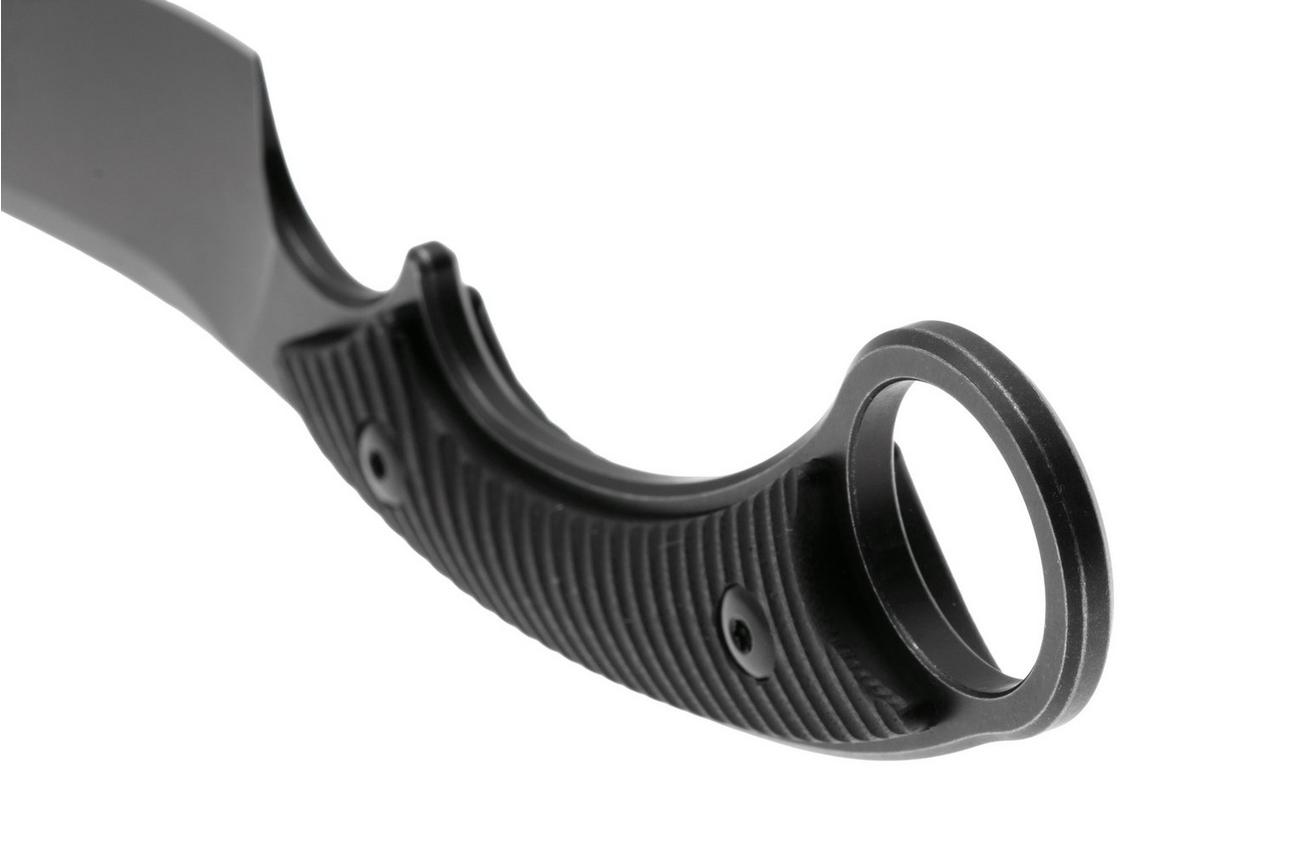 QSP Knife Viper QS166-A2 Blackwashed 10Cr15MoV, Black G10, vaststaand mes