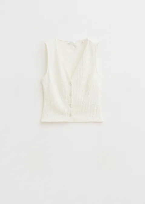 Top met structuur off-white (WIT.O)