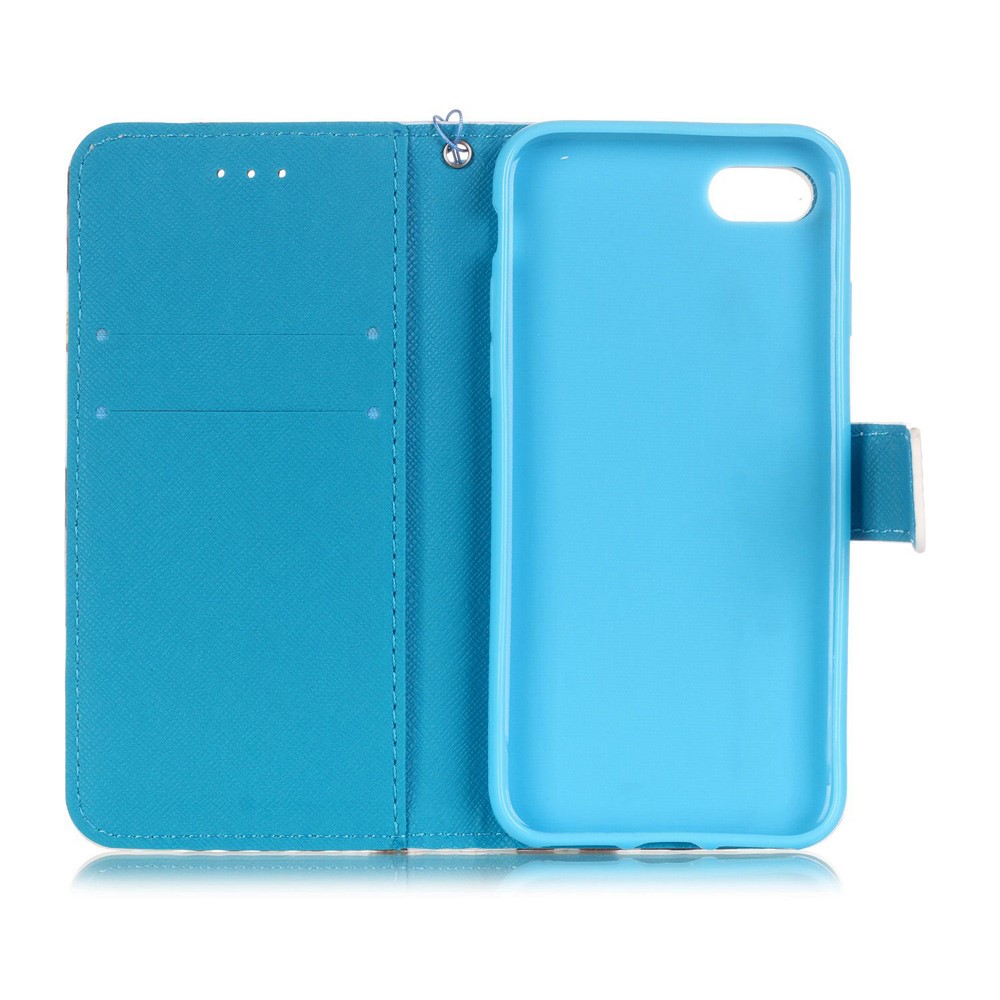 iPhone SE (2022/2020) / 8 / 7 Leder Tasche Flipcase mit Kartenfach   Handschlaufe - Schmetterlinge