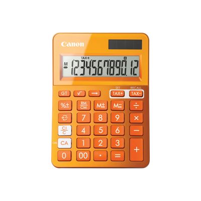 Calculatrice de bureau Canon LS- 123K - 12 chiffres - alimentation batterie et solaire - orange
