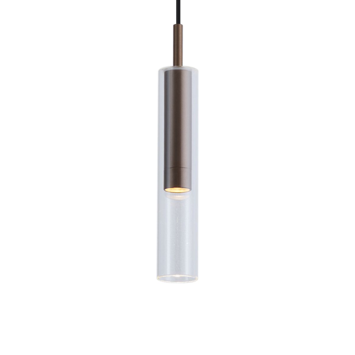 Moderne spot donker brons met helder glas voor railsysteem 1-fase - Slimline Loyce