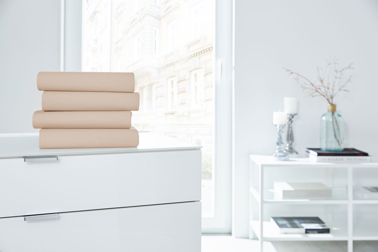 Vario Spannbetttuch Stretch Elasthan-Feinjersey 140 x 200-160 x 220 cm düne