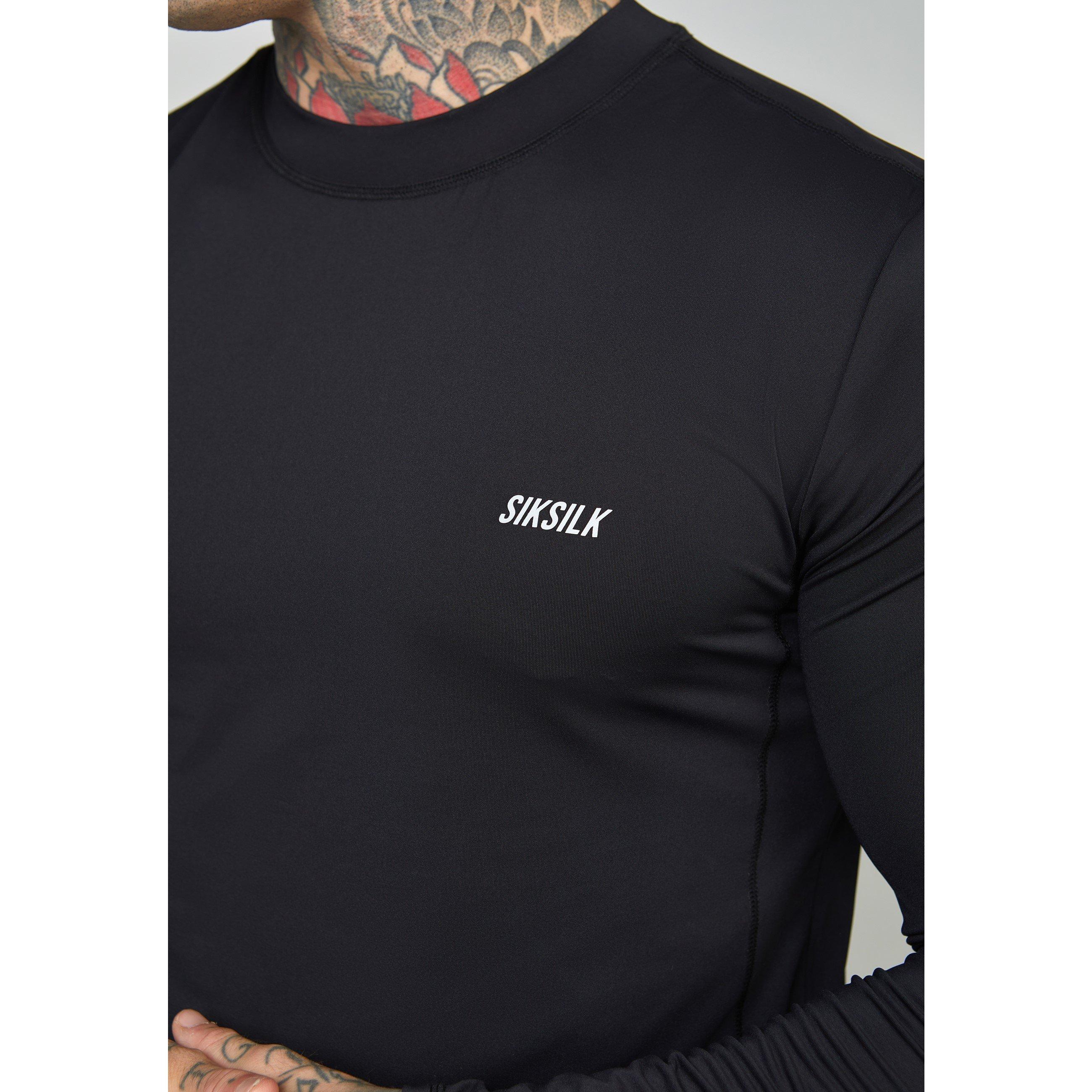 SikSilk Muscle Fit Long Sleeve Top Mens