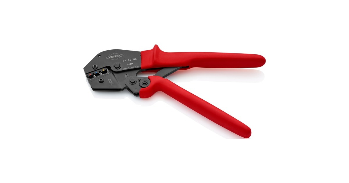 KNIPEXKrimptang 97 52 06  (Rood/zwart, Ovale krimp, Openingsveer)