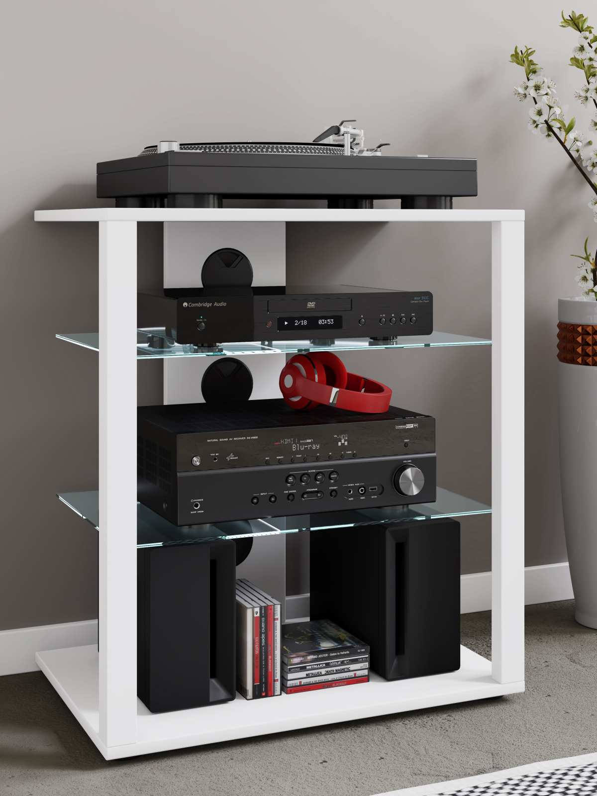 HiFi-Möbel FOLAS - weiß - 60 cm