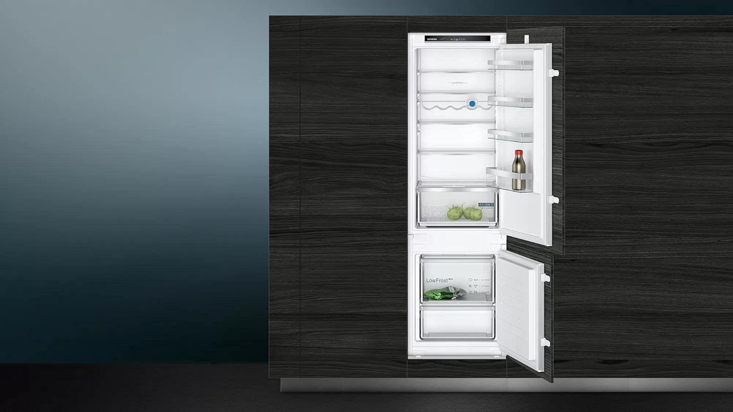 Siemens KI87VVSE0 iQ300 Einbau Kühl-Gefrier-Kombination / E / 216 kWh/Jahr / 200 l / hyperFresh Frischesystem / lowFrost / LED-Innenbeleuchtung / bigBox / Schlepptür