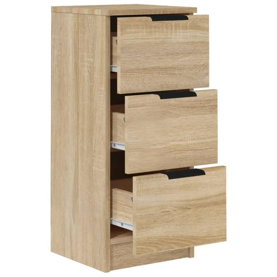 vidaXL - Dressoir met 3 lades - Sonoma eiken - Bewerkt hout - 30x30x70 cm