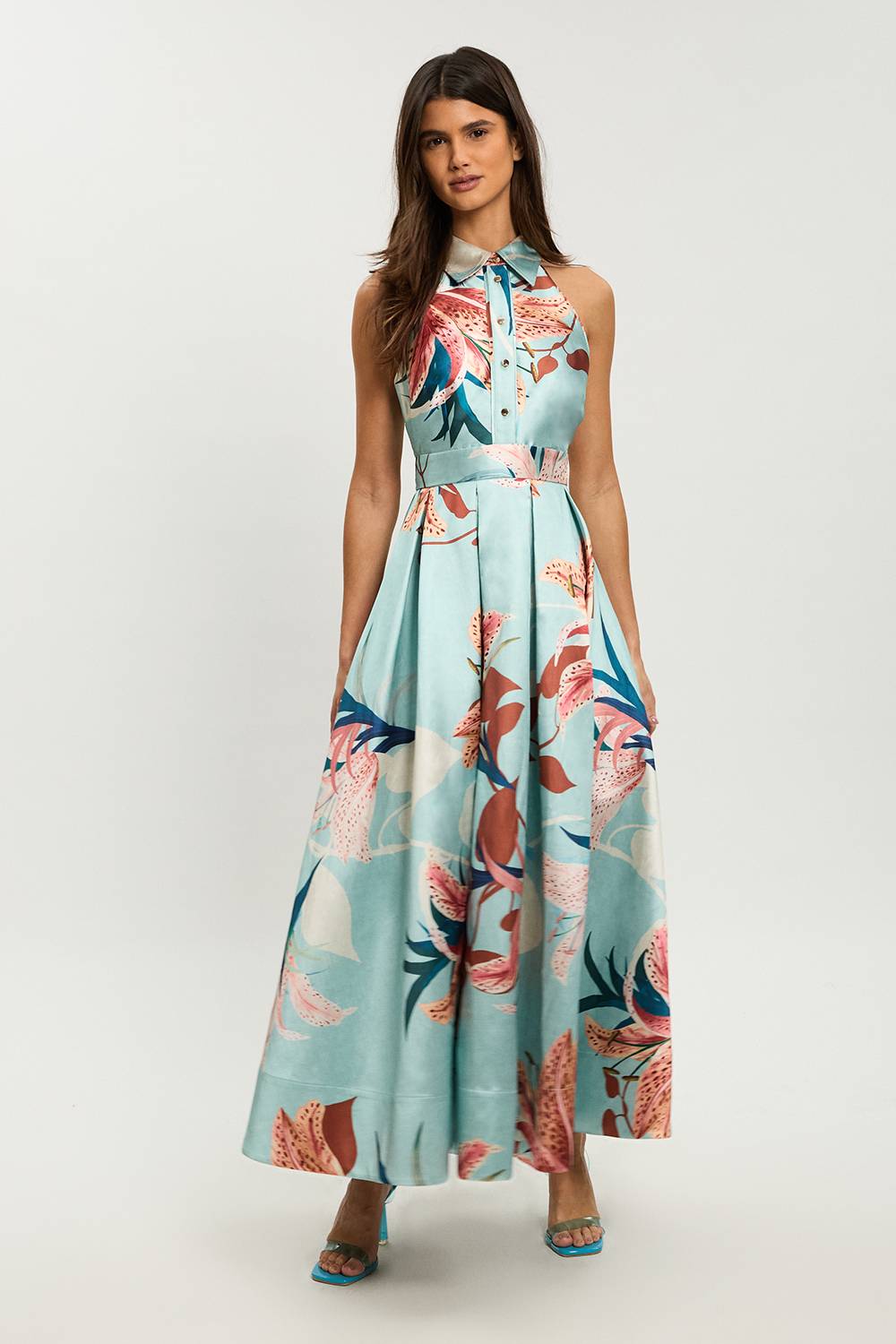 KarenMillen Robe Maxi Col Chemise Imprimé Petite Lilly En Sergé