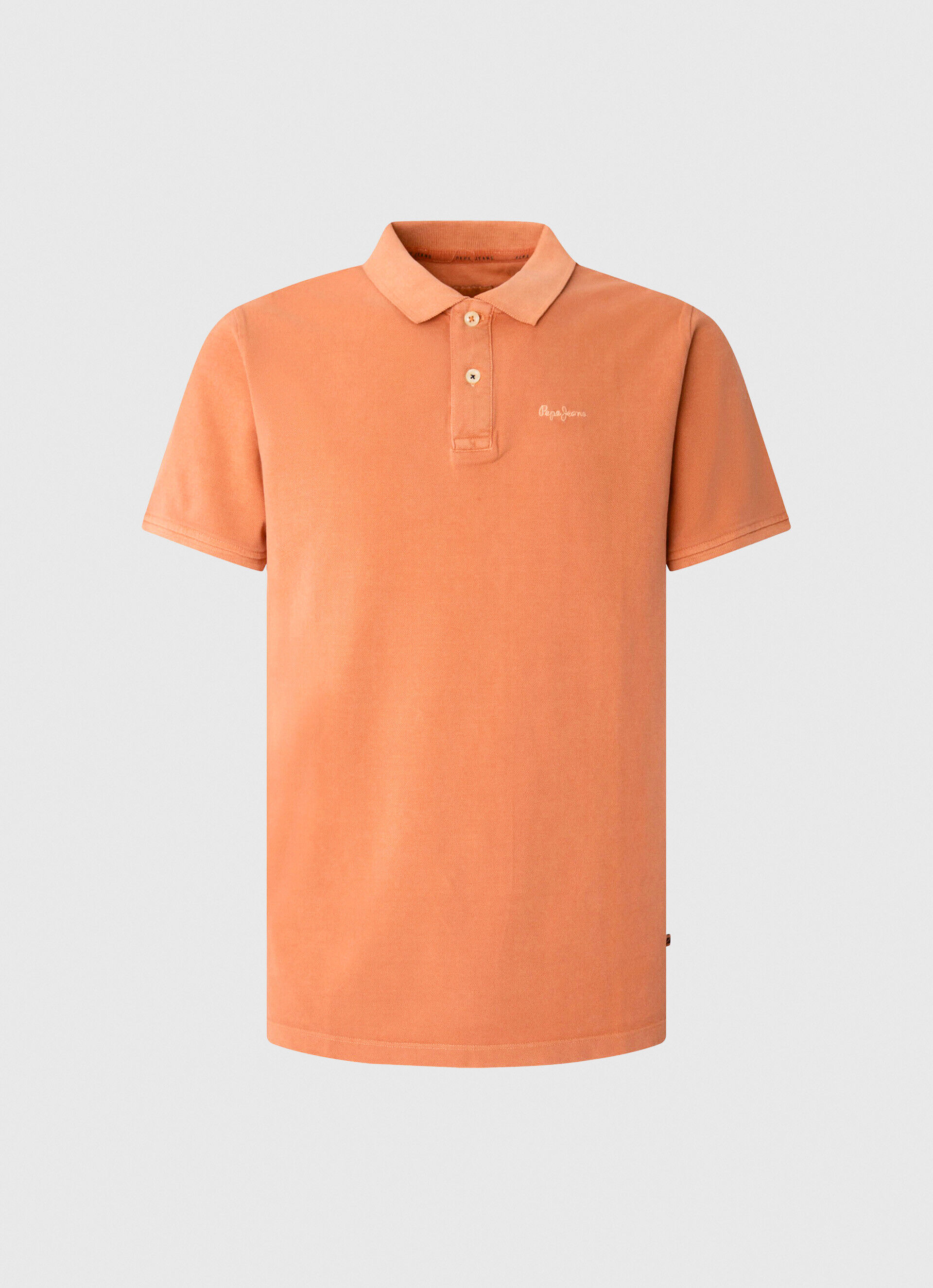 Polo Piqué com logotipo bordado - laranja abóbora