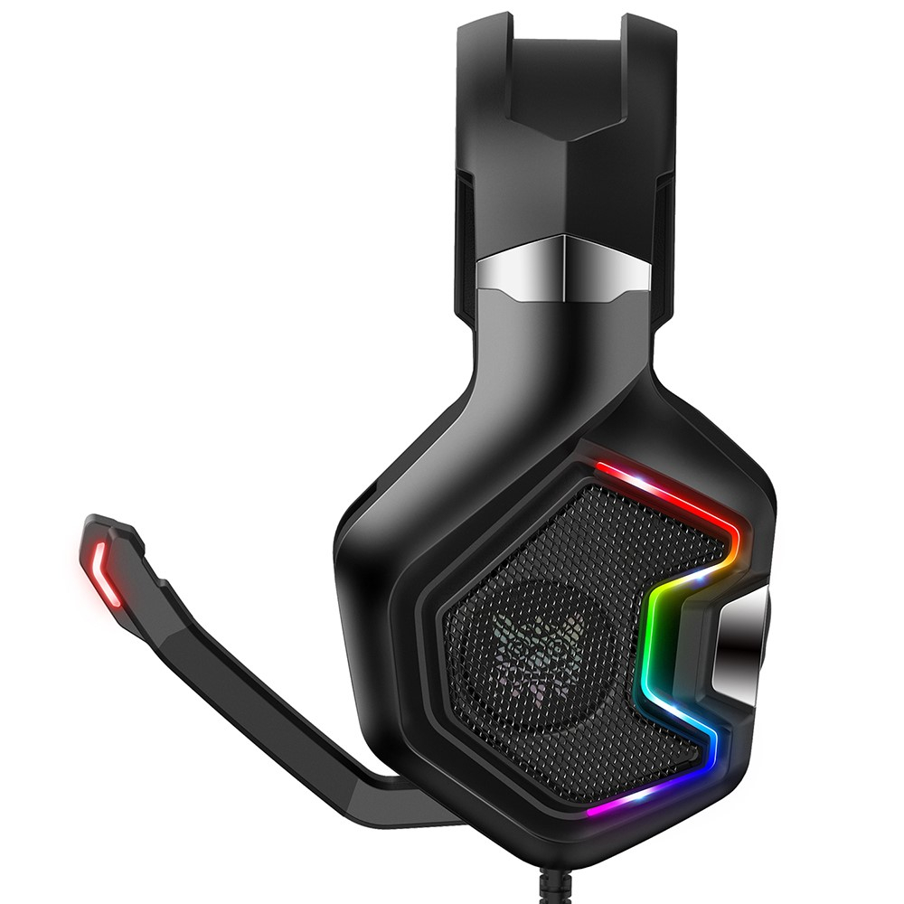 K10 Pro Gaming USB Kopfhörer Over-Ear RGB LED Stereo Headset mit Mikrofon   3.5mm Klinke - Schwarz
