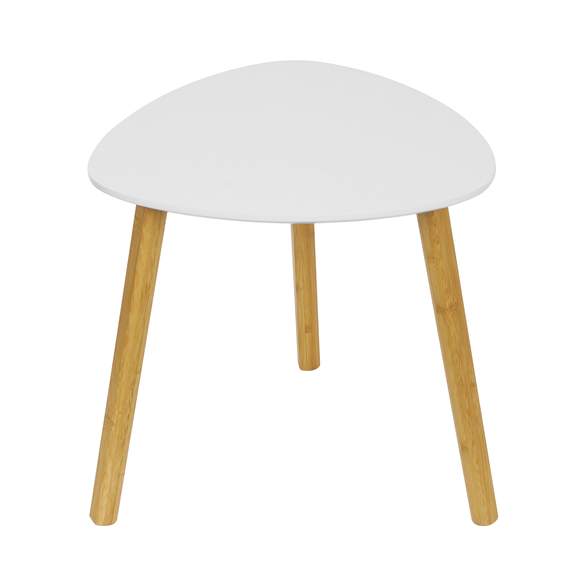 Beistelltisch - weiß - Bambus - dreieckig - Ø 40 cm