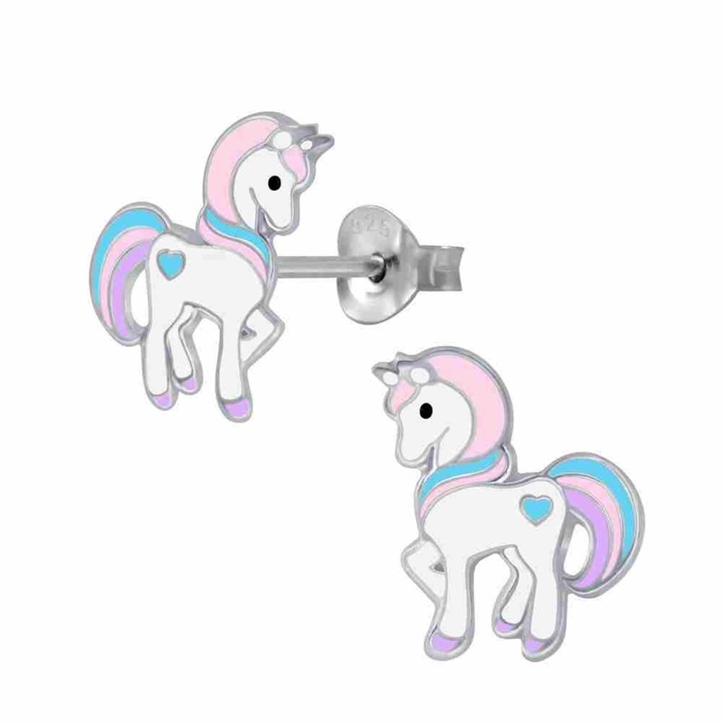 Boucle d'oreille chevaux en argent 925/1000