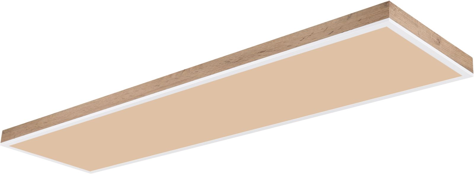 LED-Deckenleuchte - holzfarben-weiß - Timer - 120 cm