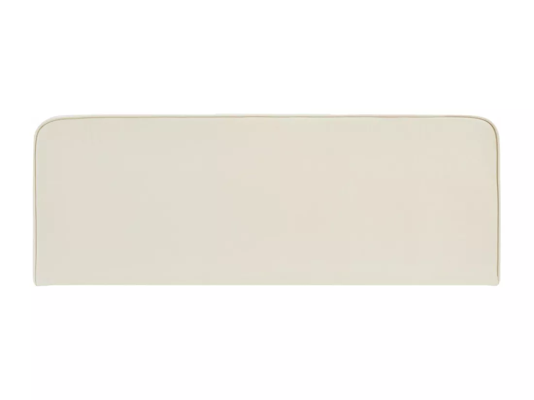 Tête de lit NOVARE 160, En tissu rembourré, Fixation murale Design arrondi moderne, Pour lit 160 cm ou moins, Blanc crème