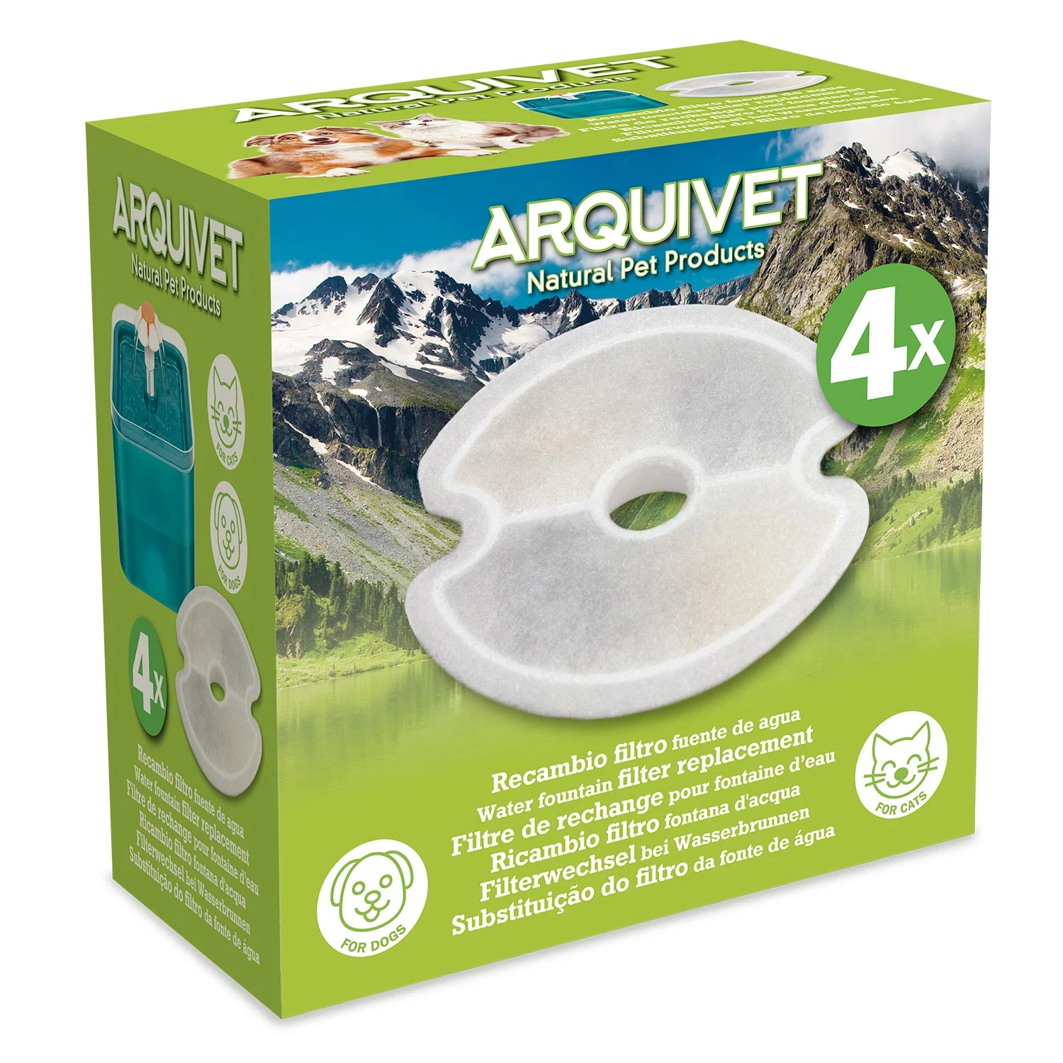 Filtro de reposição para bebedouro de cães e gatos - 4 unidades