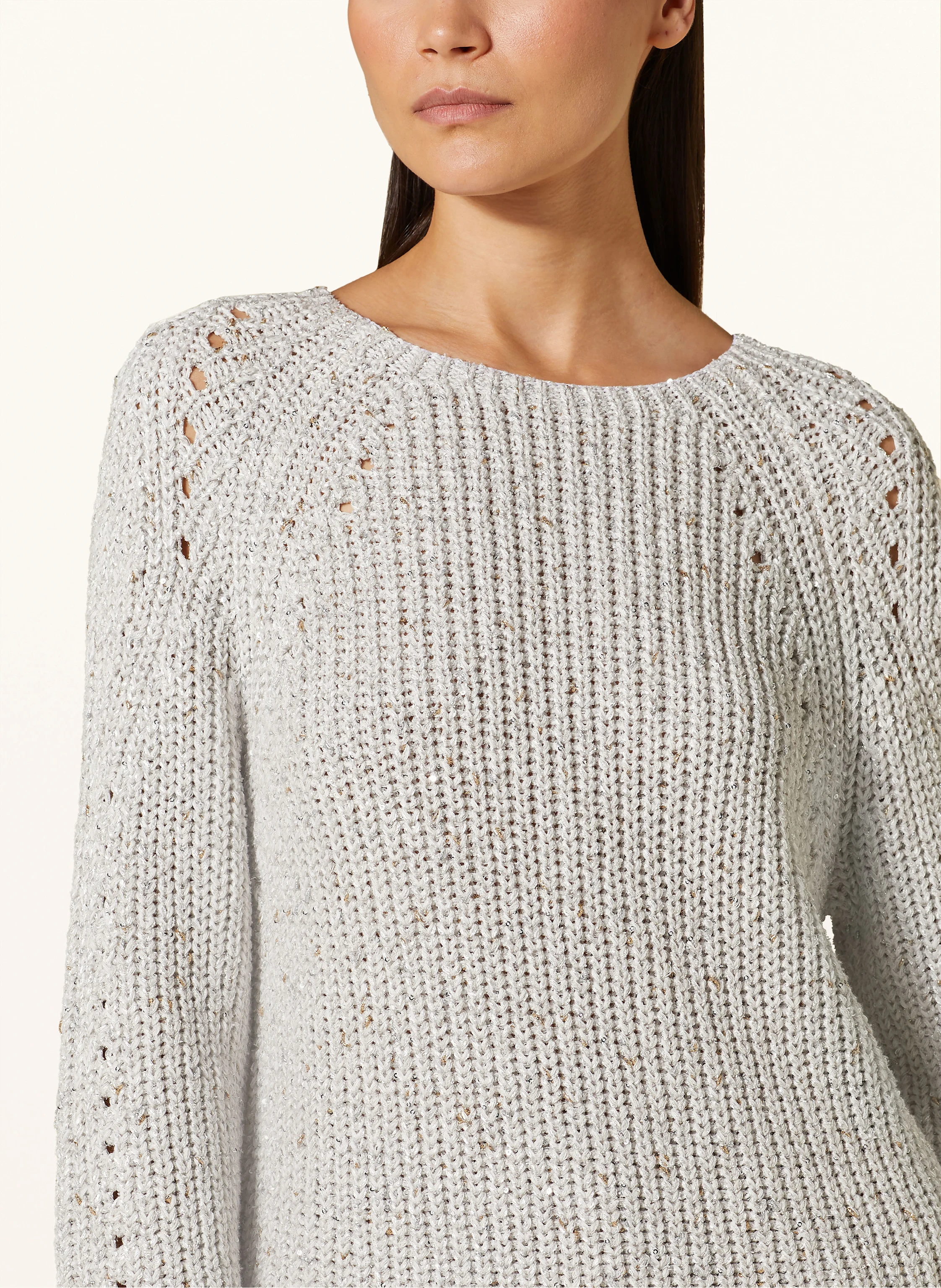 LUISA CERANO Pullover mit Glitzergarn und Pailletten