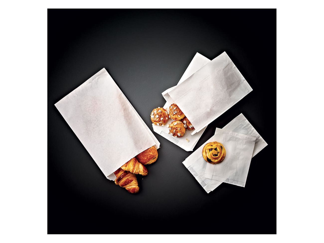 Sacs à Croissants en Papier Kraft Blanchi - 5/6 croissants