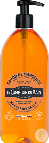 Le Comptoir Du Bain Savon Liquide Mandarine Sauge Flacon 1l