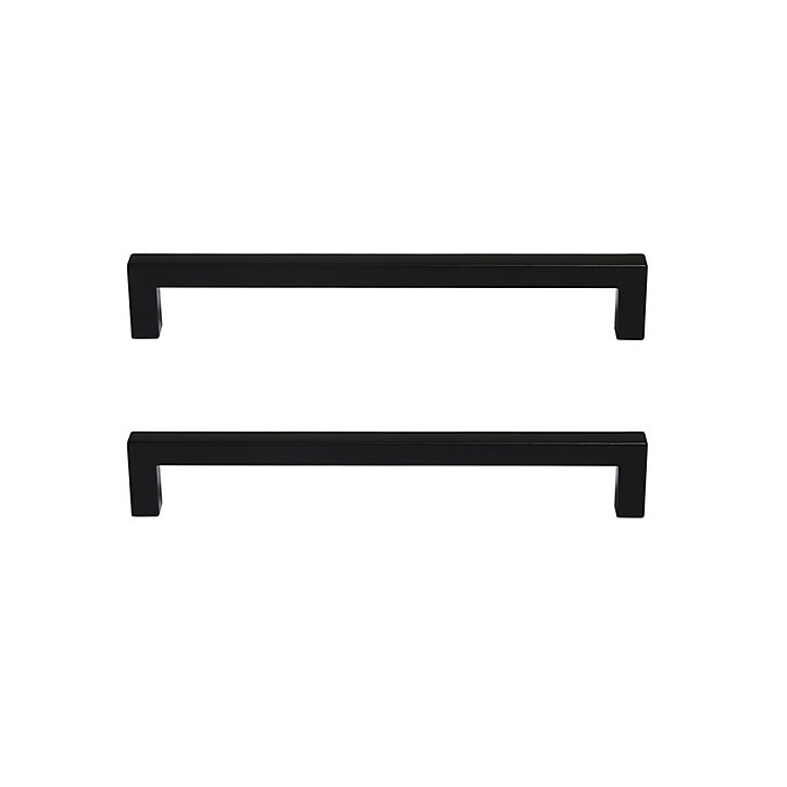 Poignée de meuble de cuisine GoodHome Golpar noir L. 16,9 cm, 2 pièces