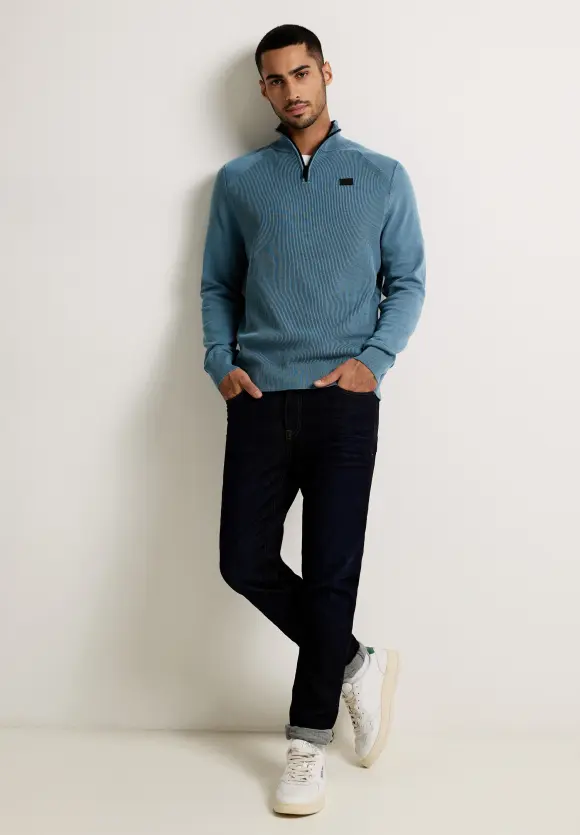 Stricktroyer in Washedoptik - tuna blue