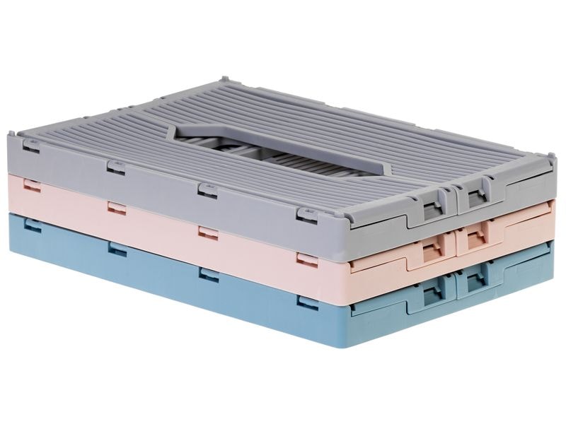 COCON Klappbox 30.5 x 20.5 x 12.5 cm, Grau Faltbare Aufbewahrungsbox