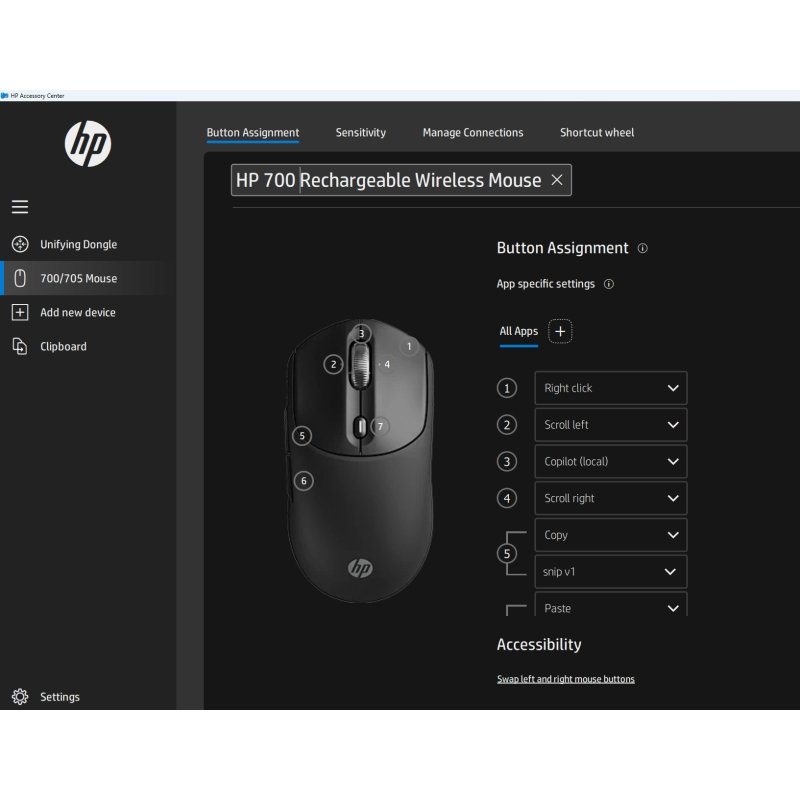 HP Souris sans fil rechargeable 700