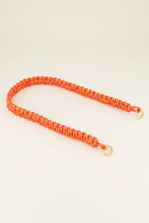 Oranje & roze gevlochten tassen strap