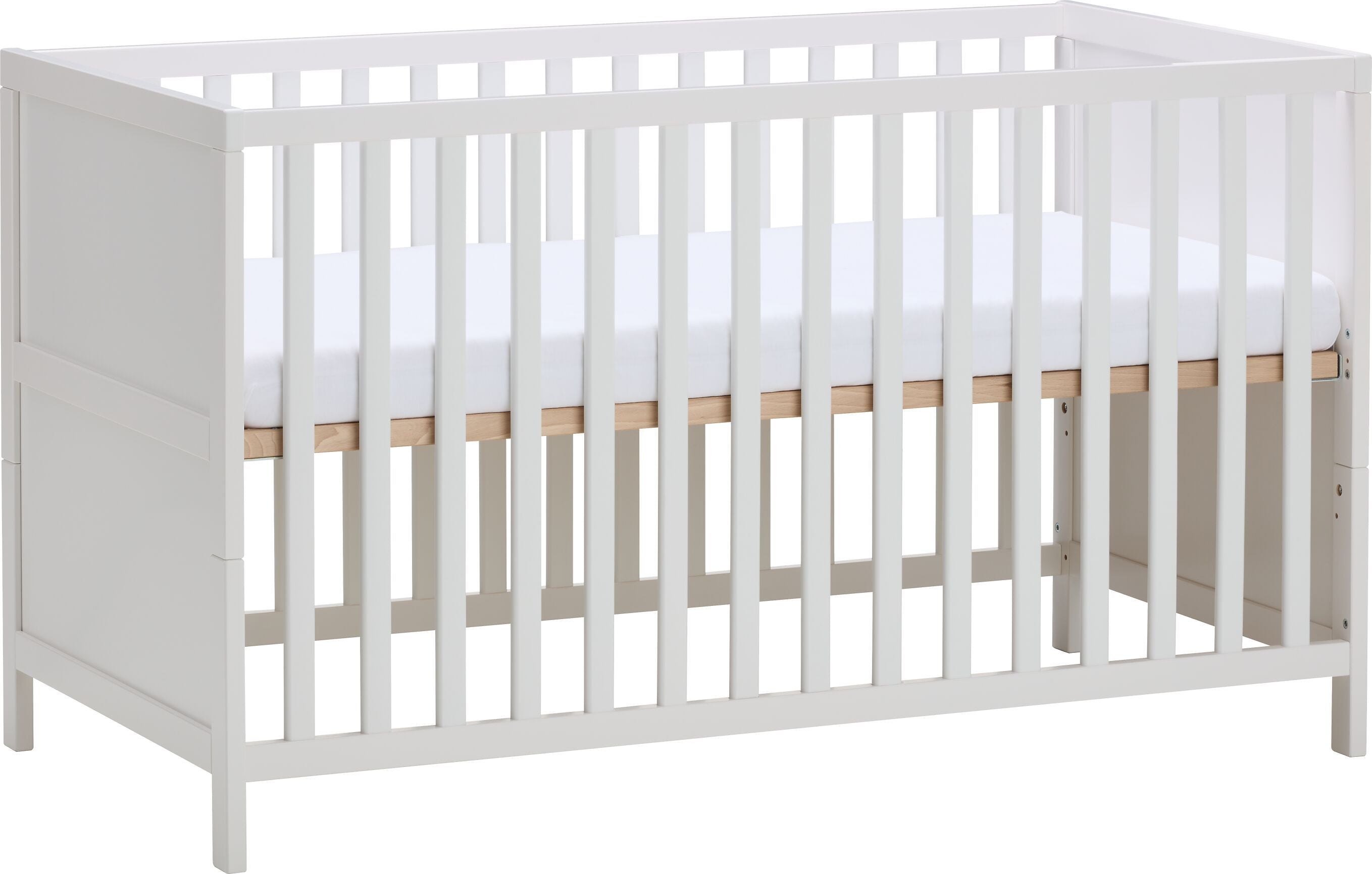 Flexa LUNA Babybett - Weiss / B: 74.6 cm x T: 144.4 cm x H: 83.6 cm