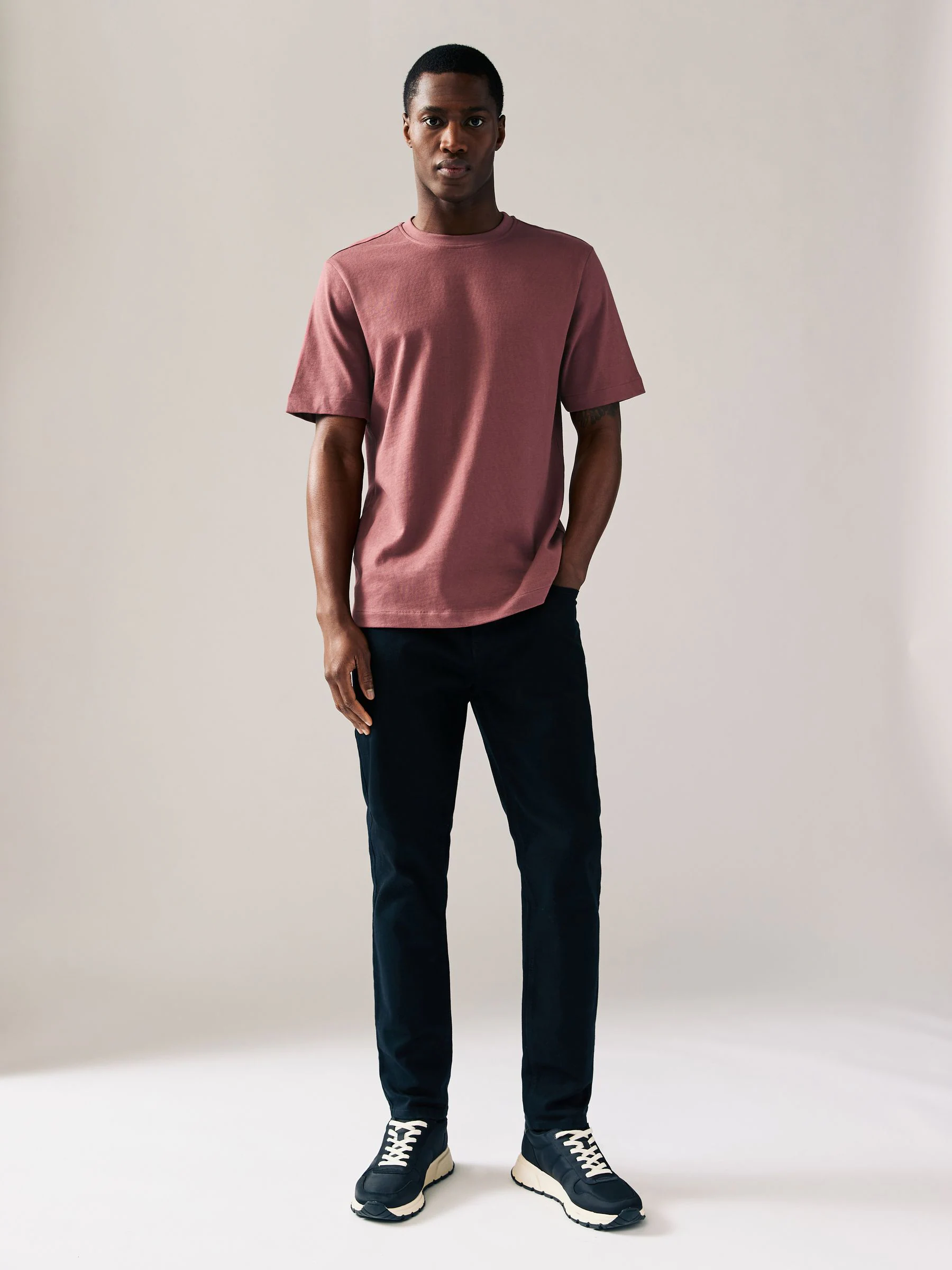 Roze/grijs/putty naturel - Normale Pasvorm - Verpakking van 3 T-shirts van zware stof