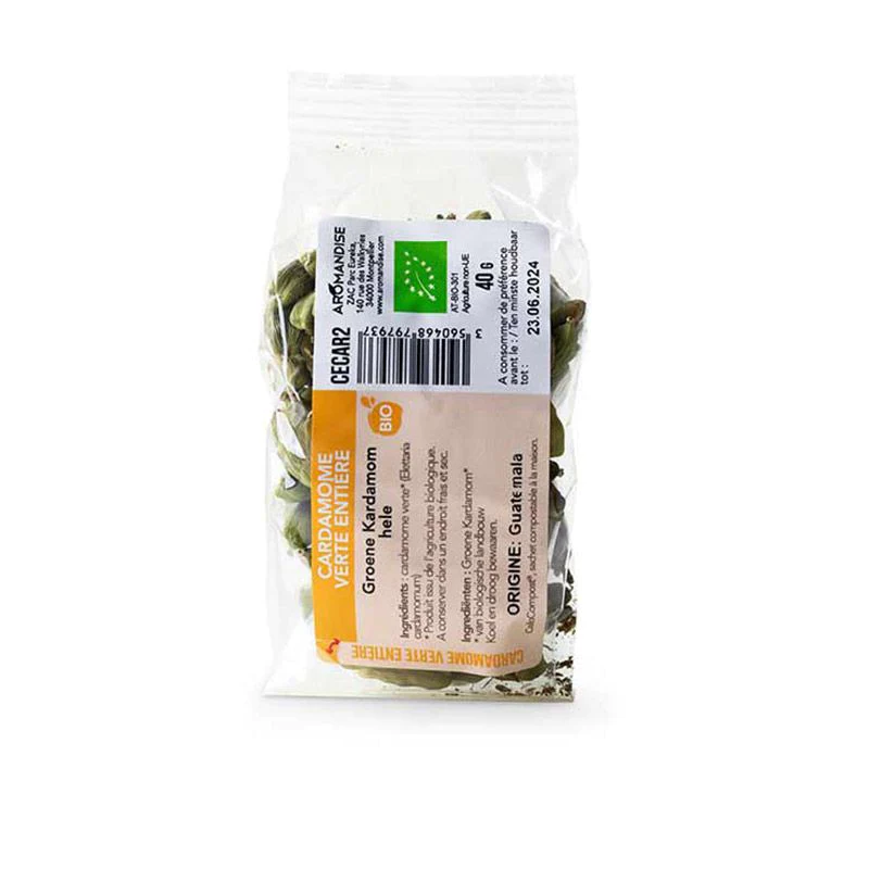 Cardamome verte entière bio - 40 g Aromandise