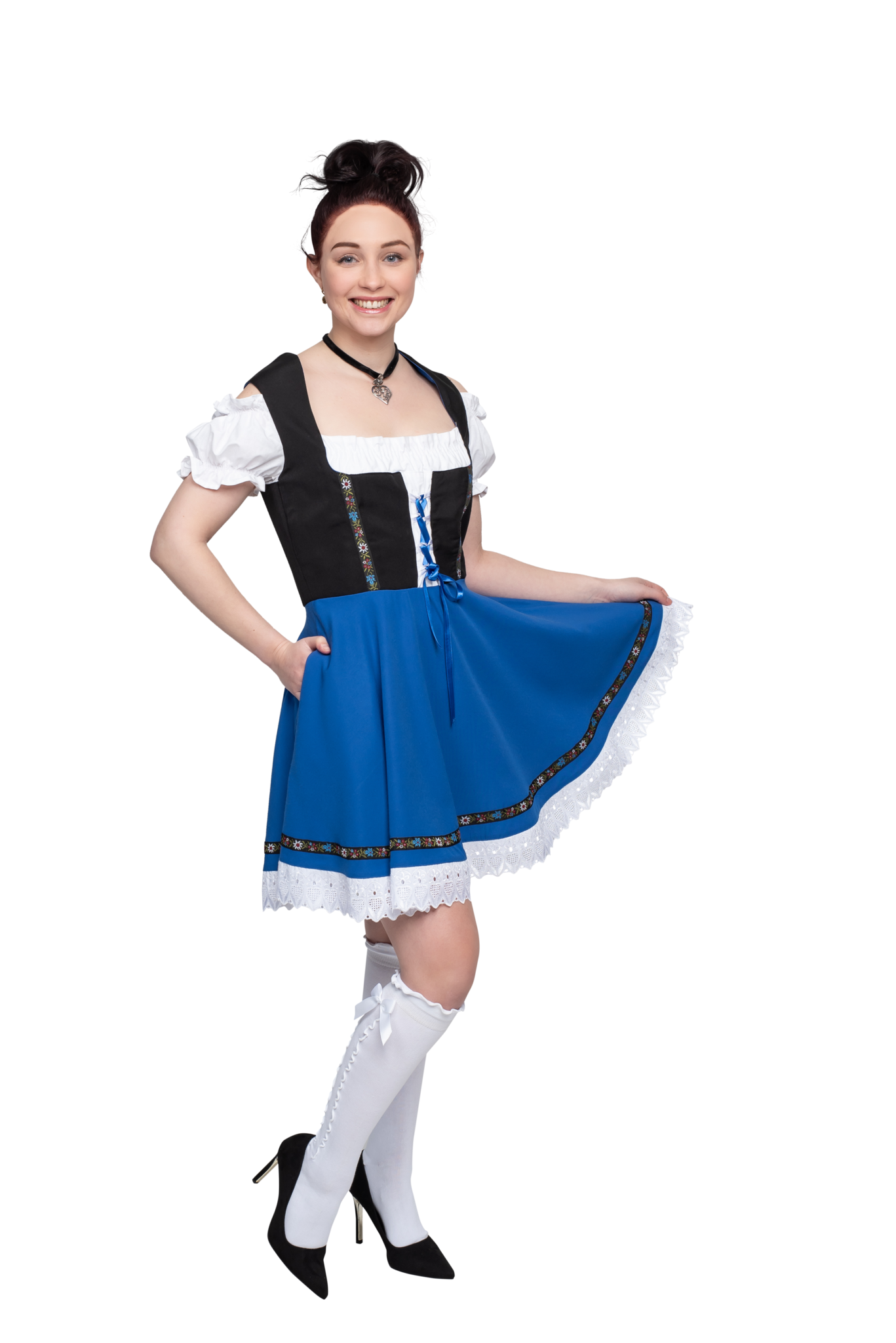 Oktoberfest Dirndl Jurk Oktoberfest Zwart Blauw Dames