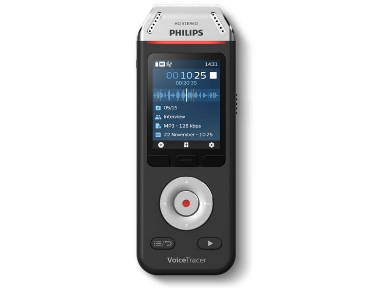 Philips Diktiergerät DVT2110 Mobiles Diktiergerät für Stereoaufnahmen